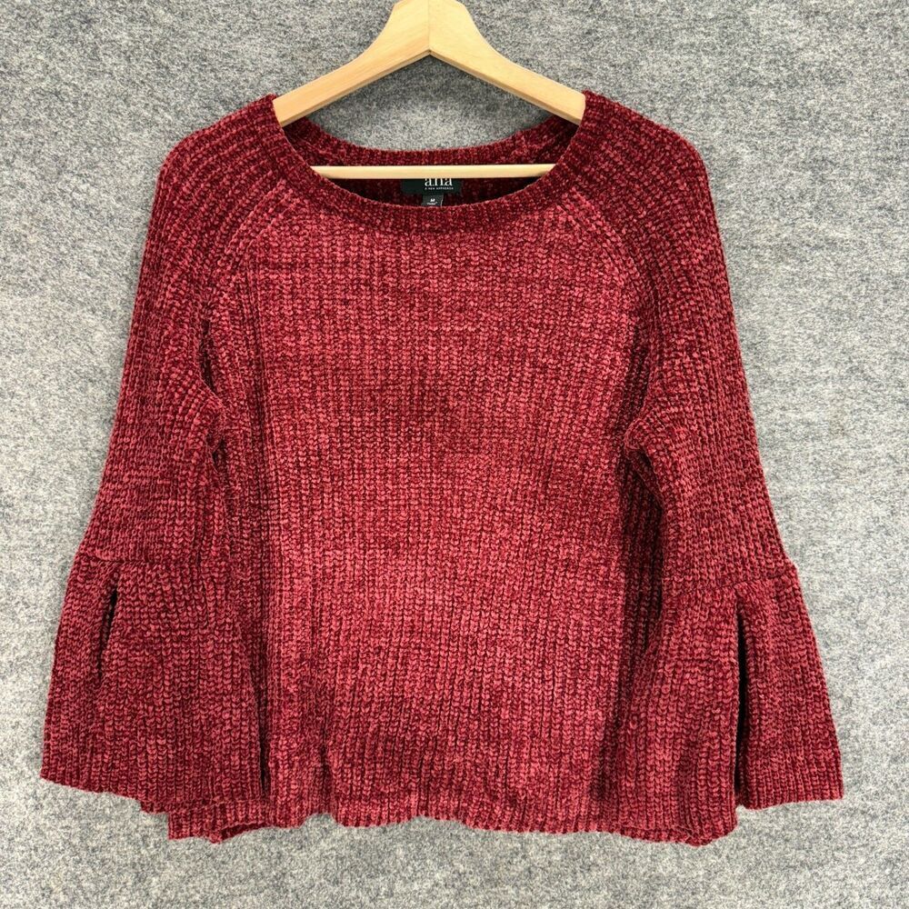 A New Approach Sweater Pullover Women M Medium Red Knit Long Sleeve Casual
